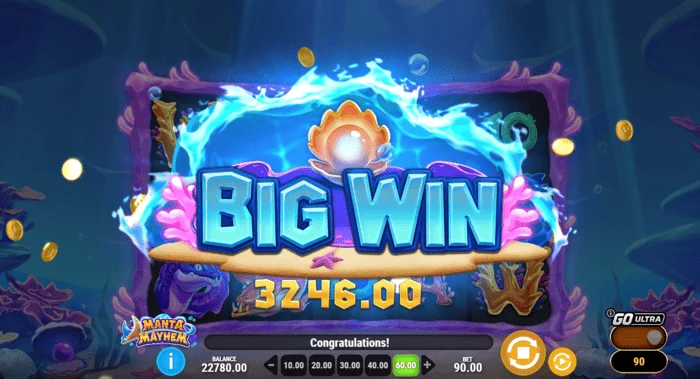 Manta Mayhem – nagy nyeremény a Free Spins játékban x10 szorzóval